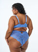 Lace Brazilian brief with a regular waist, Blue, Model image number 1