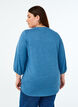 Blouse with floral embroidery and 3/4 sleeves, Copen Blue Melange, Model image number 1