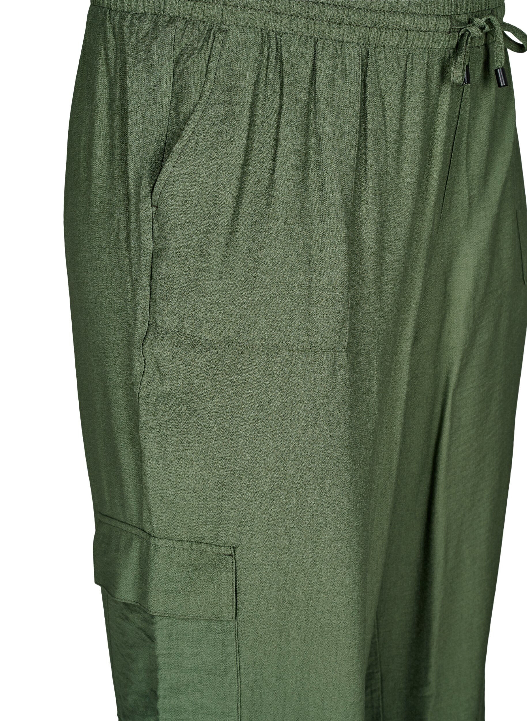 Zizzifashion High-waisted cargo trousers, Green, Packshot image number 2