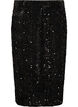 Midi skirt with sequins and slits, Black, Packshot image number 1
