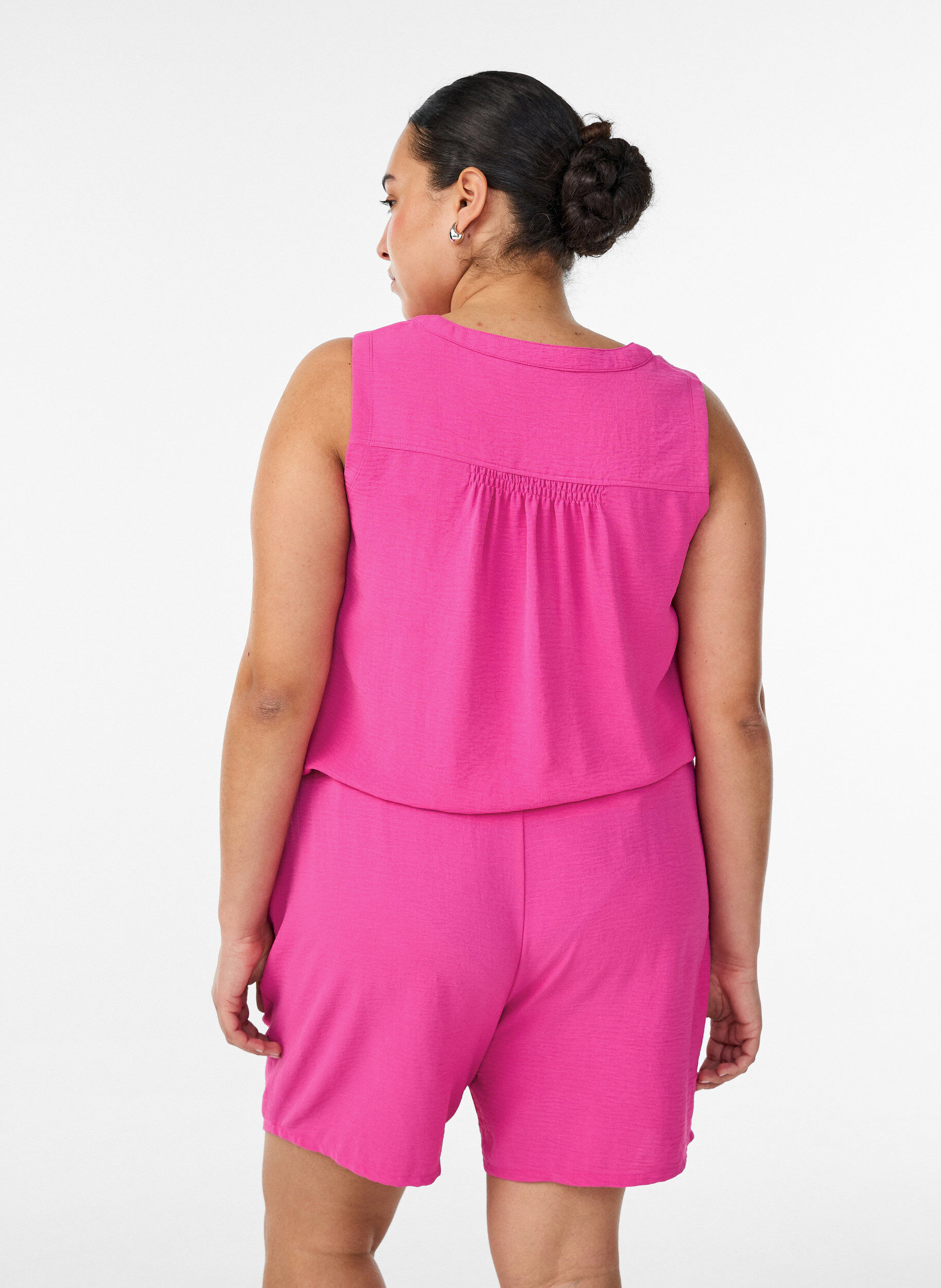 Zizzifashion Shorts with pockets and elastic waistband, Rose, Model image number 2