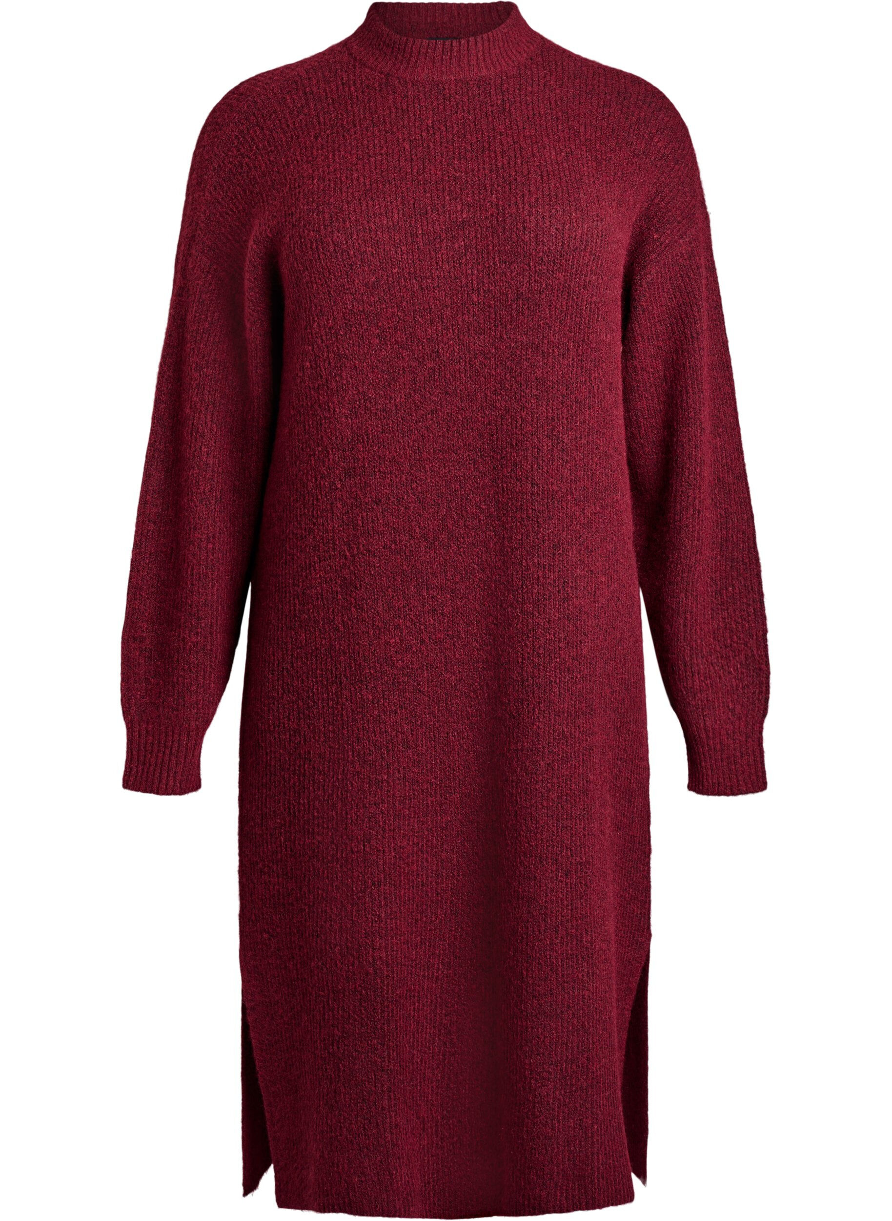 Long knitted dress with high neck