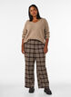 Checked trousers with wide legs, Brown, Model image number 0