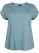 Short-sleeved cotton blend t-shirt, Blue, Packshot image number 0