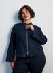 Fitted denim jacket with zip, Blue, Model image number 0