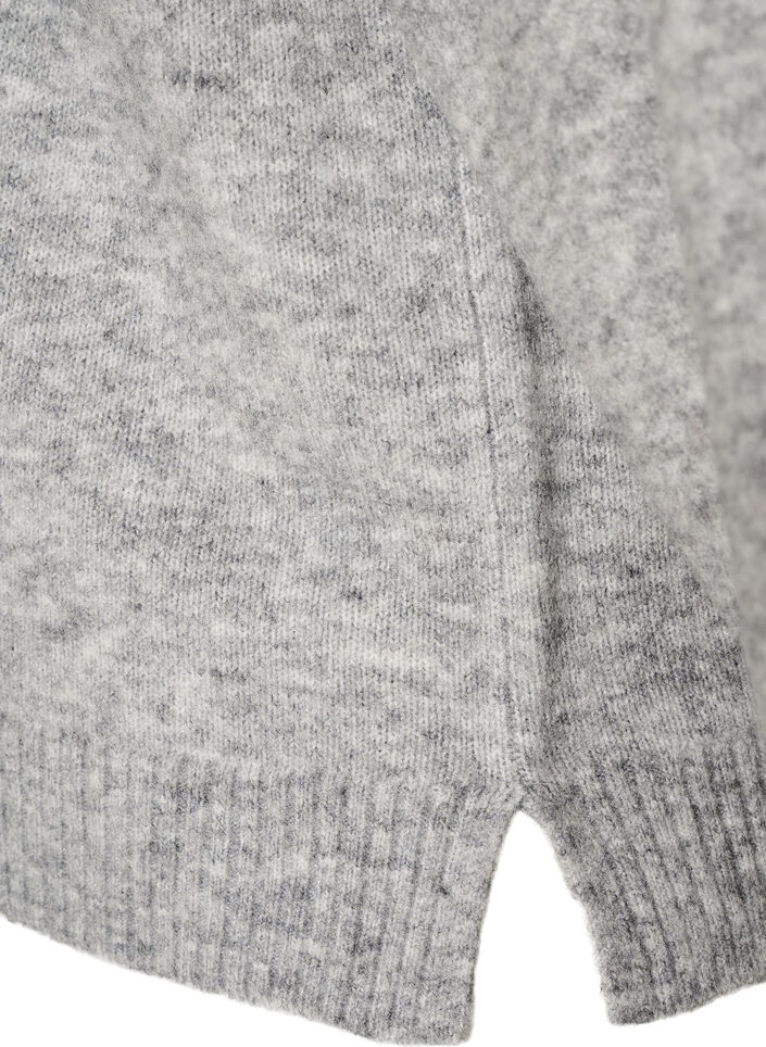 Loose knitted blouse with alpaca and wool, Grey, Packshot image number 3