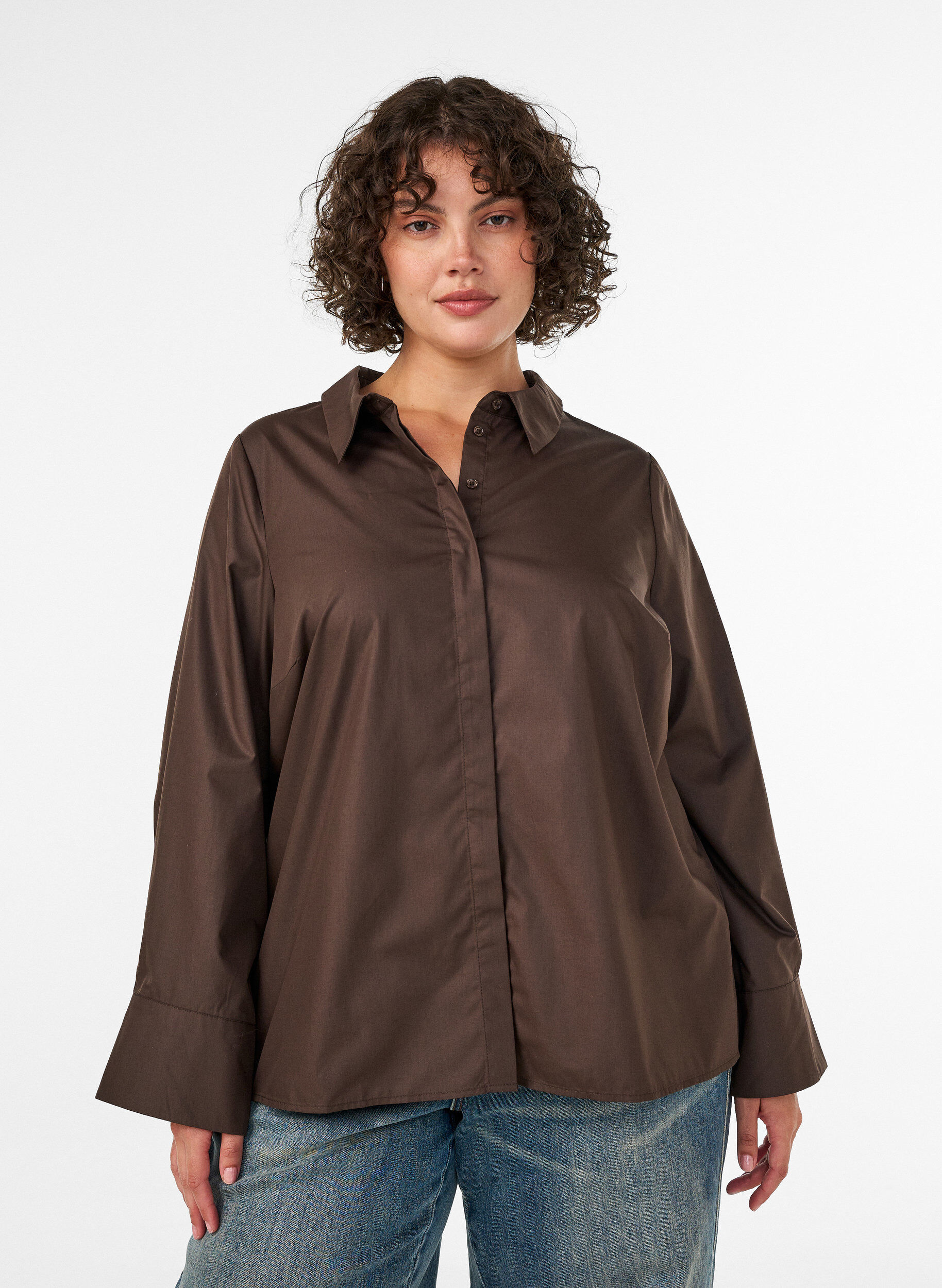 ZizzifashionShirt with decorative back detail, Brown, Model image number 0