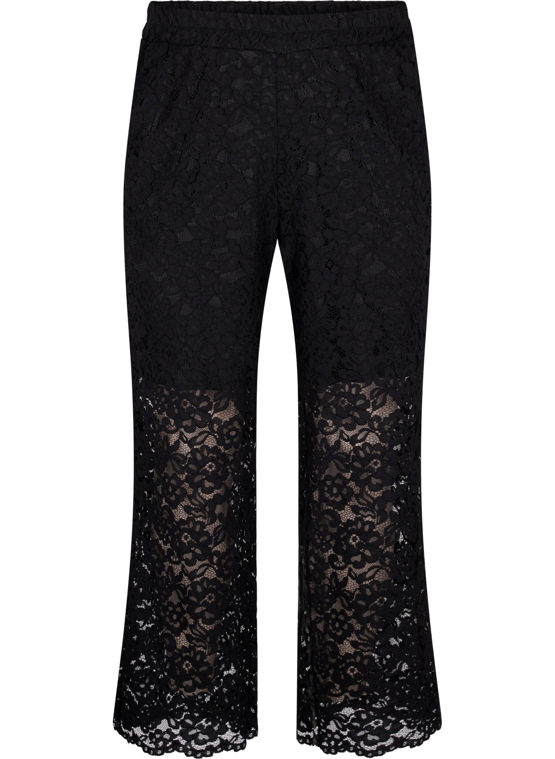 Zizzifashion Lace pants with pockets, Black, Packshot image number 0