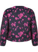 Jacquard jacket with floral pattern, Black w. Red Rose, Packshot image number 1