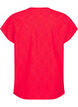 Blouse with short sleeves and floral embroidery, Flame Scarlet, Packshot image number 1