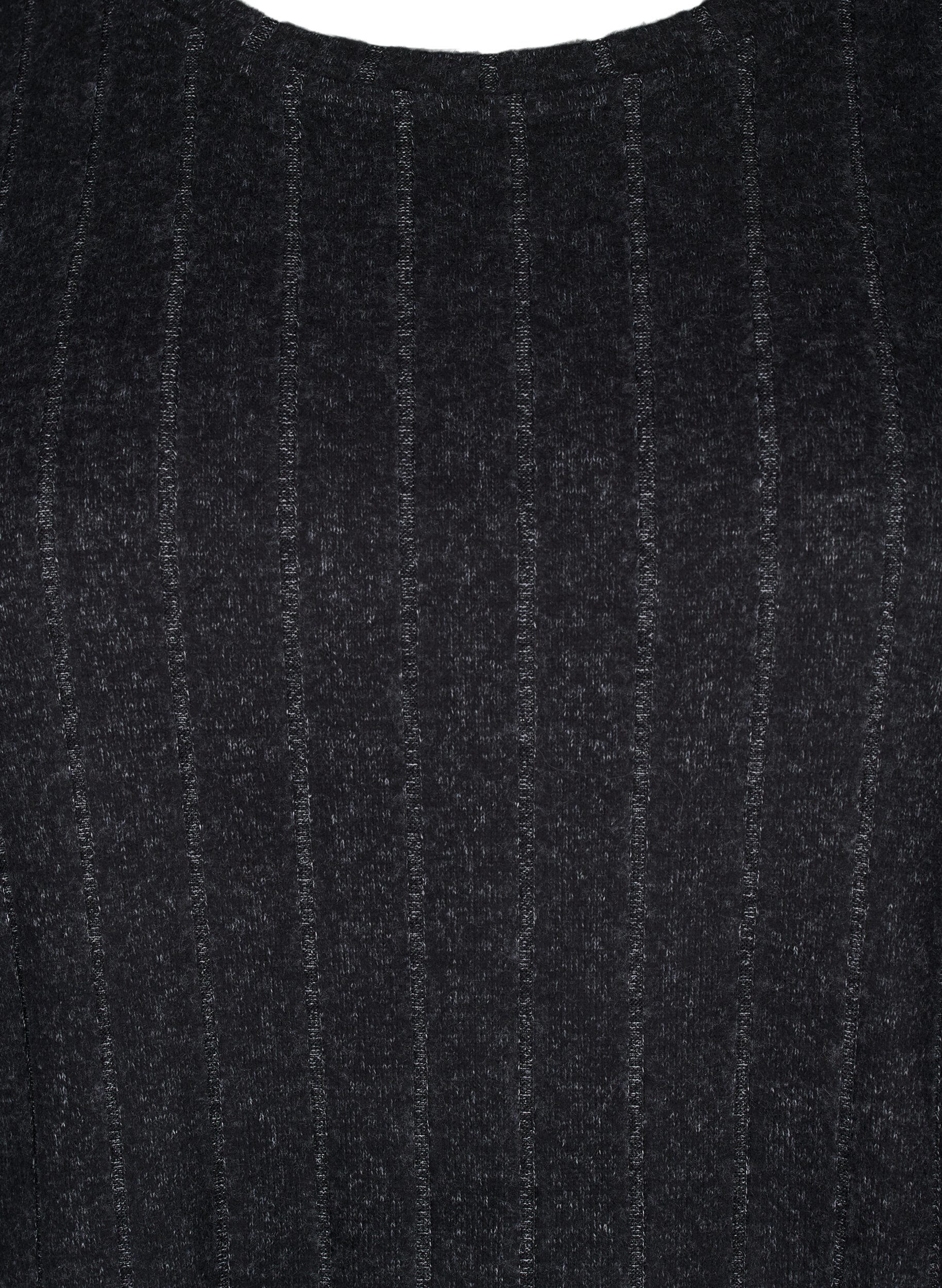 Zizzifashion Melange blouse with 3/4 sleeves, Black, Packshot image number 2