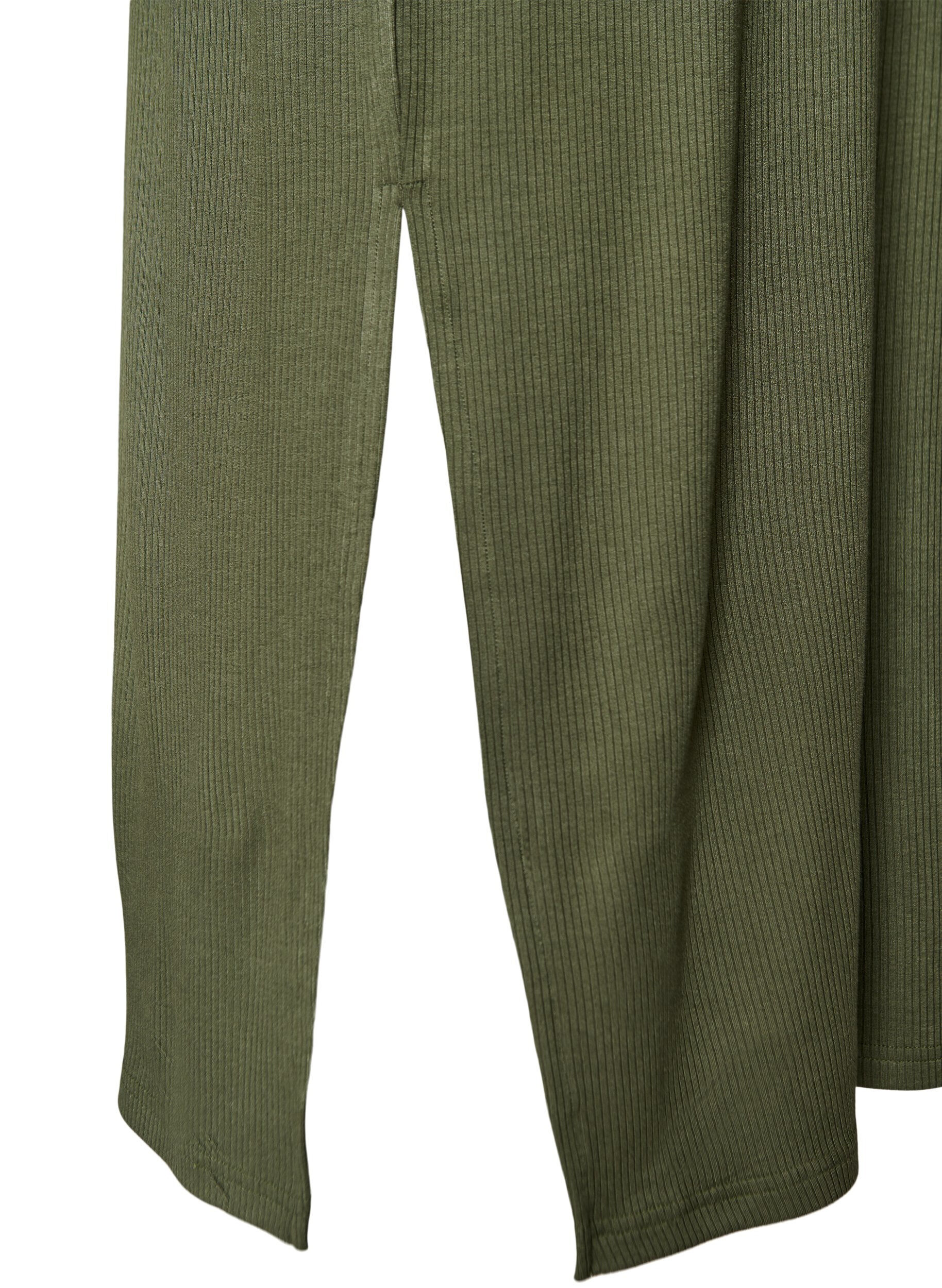 Zizzifashion Sleeveless ribbed dress in viscose, Green, Packshot image number 3