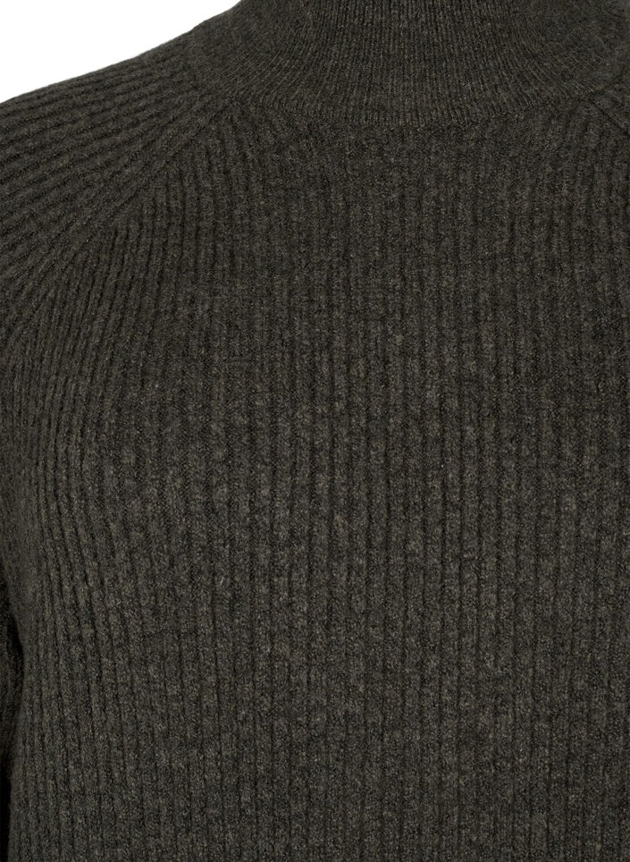 Long-sleeved knitted dress with a high neck, Sea Turtle Mel., Packshot image number 2