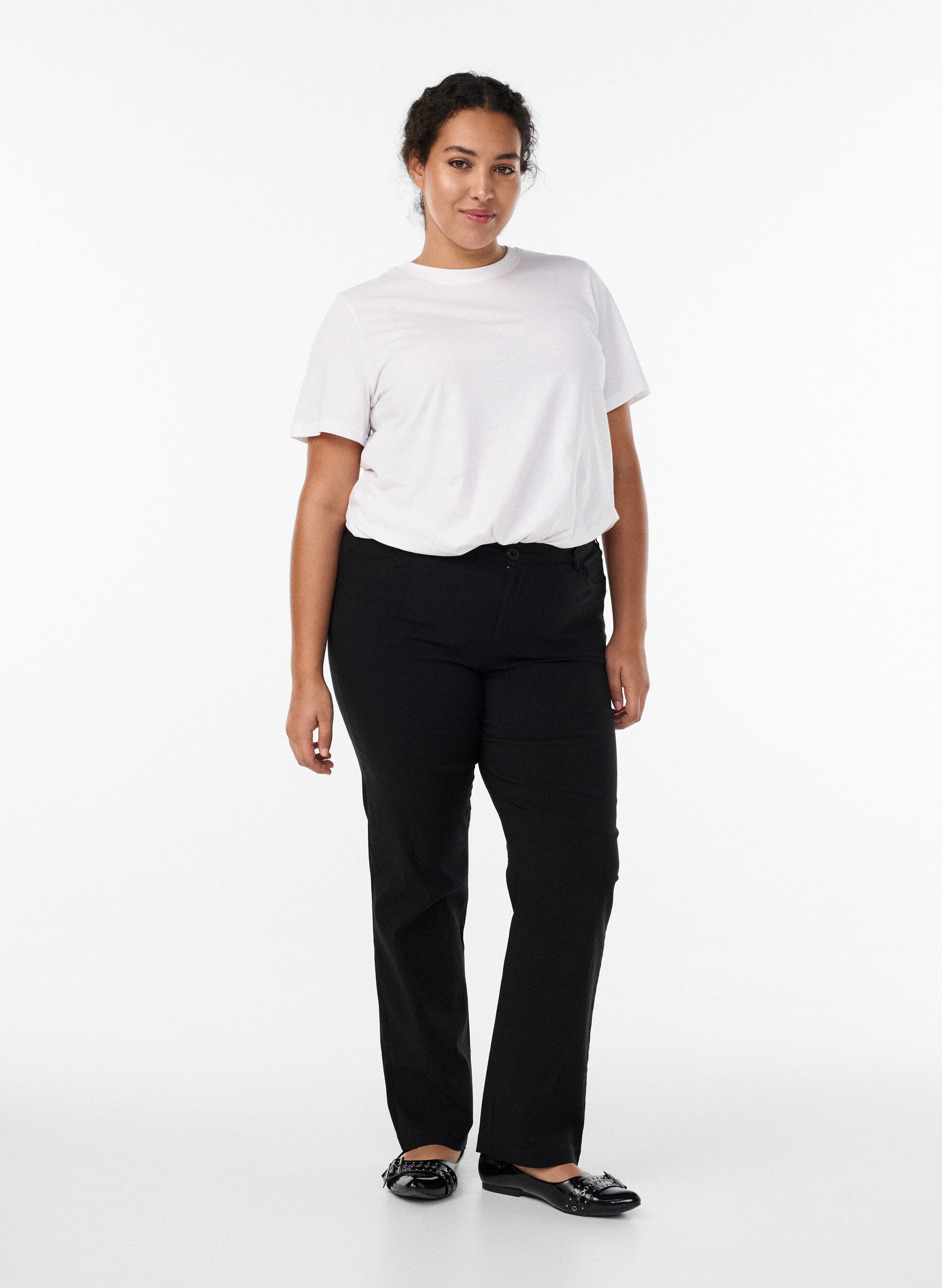 Classic pants in a viscose mix, Black, Model