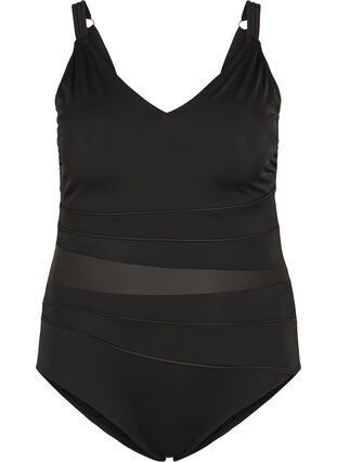 Swimsuit with V-neckline, Black, Packshot image number 0