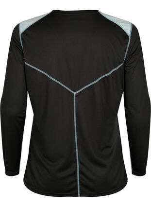 Ski undershirt with colourblock, Black w. Gray Mist, Packshot image number 1