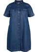 Long denim shirt with short sleeves, Blue Denim, Packshot image number 0