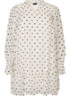 Viscose dress with ruffles and sheer sleeves, White, Packshot image number 0