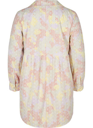 Beautiful cotton tunic with broderie anglaise, Pastel AOP, Packshot image number 1