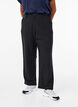 Straight fit trousers with high waist, Black, Model image number 2