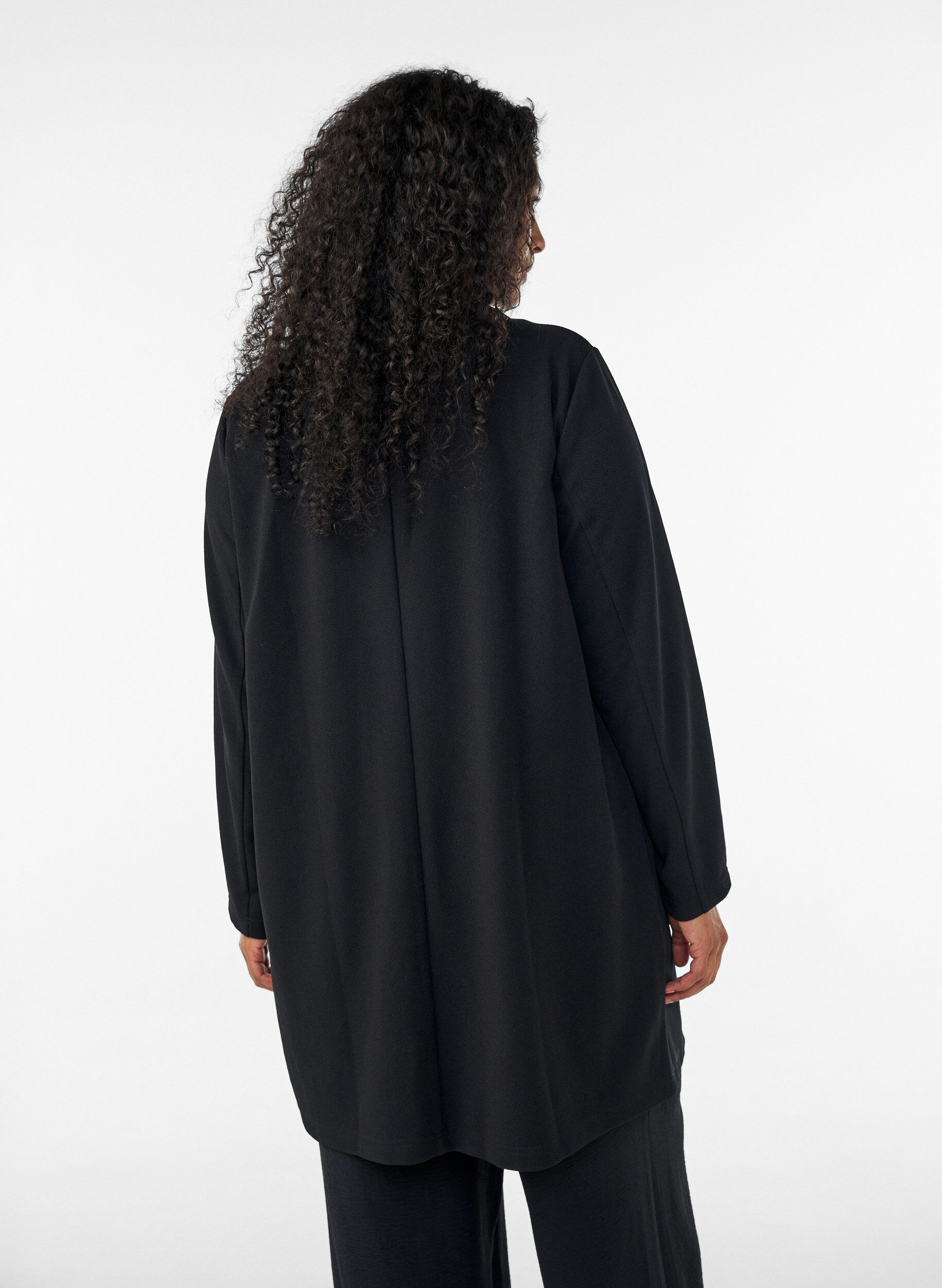 Zizzifashion Long blazer with pockets, Black, Model image number 2