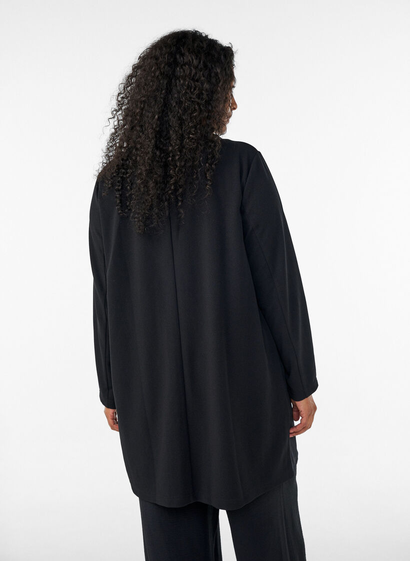 Long blazer with pockets, Black, Model image number 2