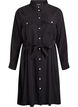 Shirt dress with tie belt and long sleeves, Black, Packshot image number 0