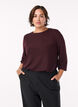 Blouse with herringbone pattern and glitter thread, Dark Bordeaux, Model image number 0