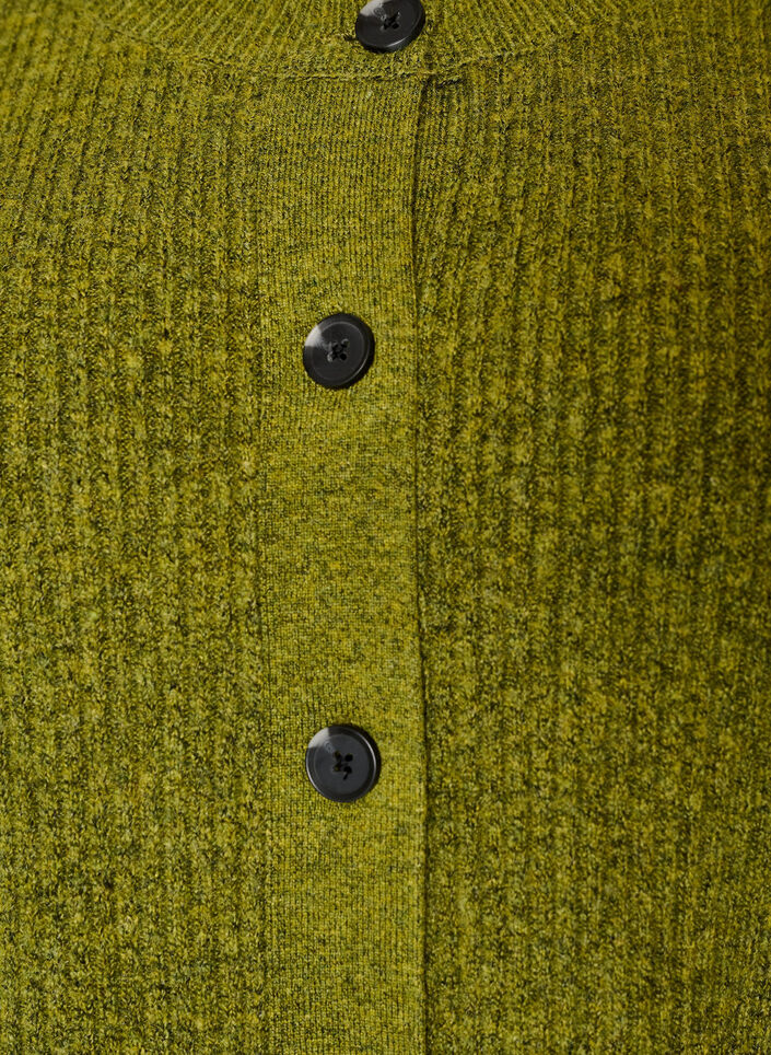 Rib knit cardigan with buttons, Green, Packshot image number 2