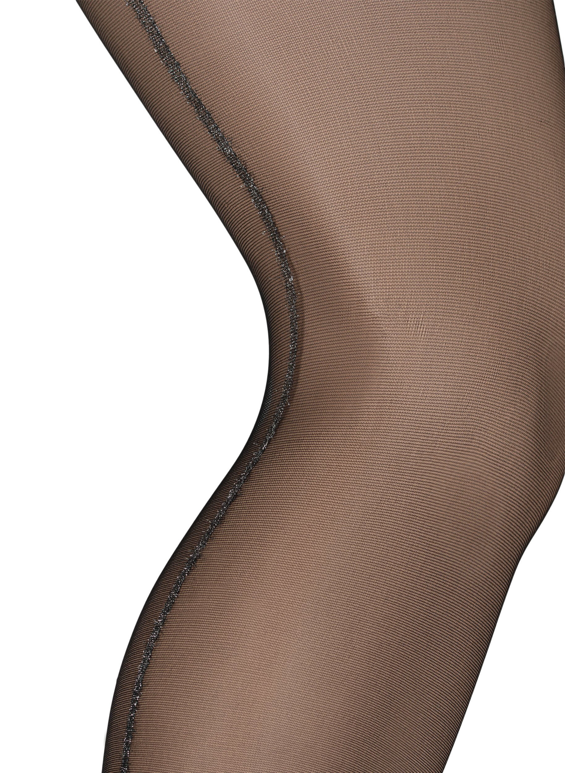 Zizzifashion  20 denier tights with lurex back seam, Black, Packshot image number 1