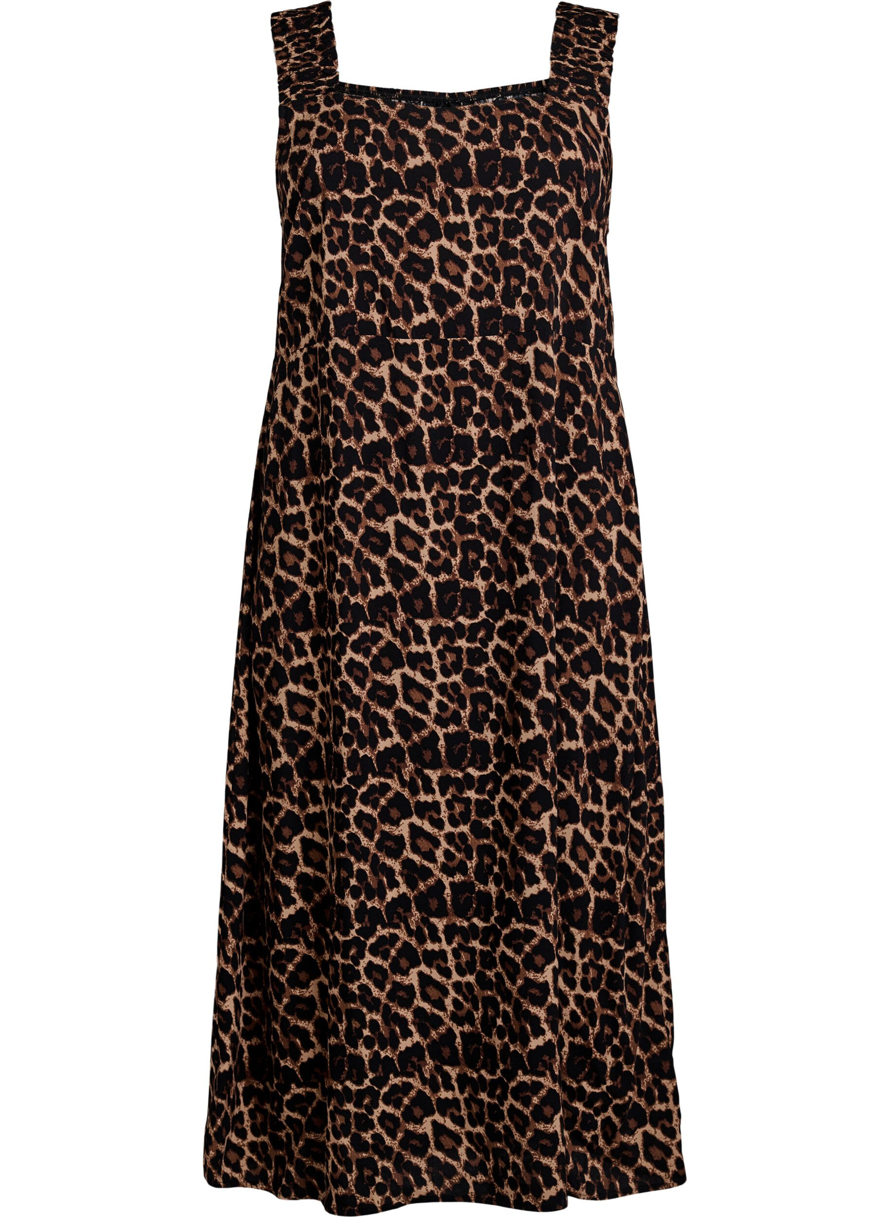 ZizzifashionSummer dress with wide straps, Brown, Packshot image number 0