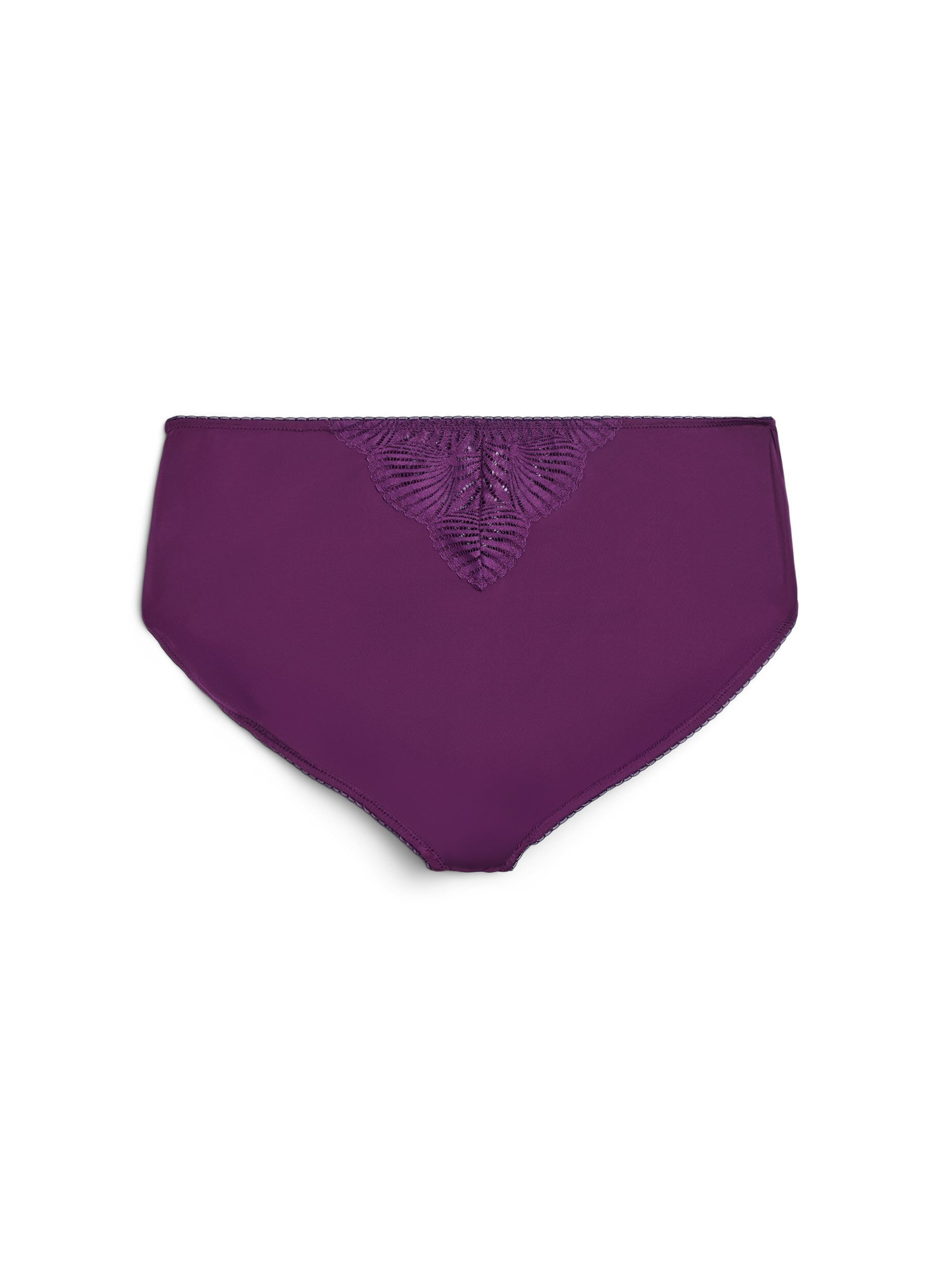 Zizzifashion Briefs panties in microfibre with lace details, Dark Bordeaux, Packshot image number 1