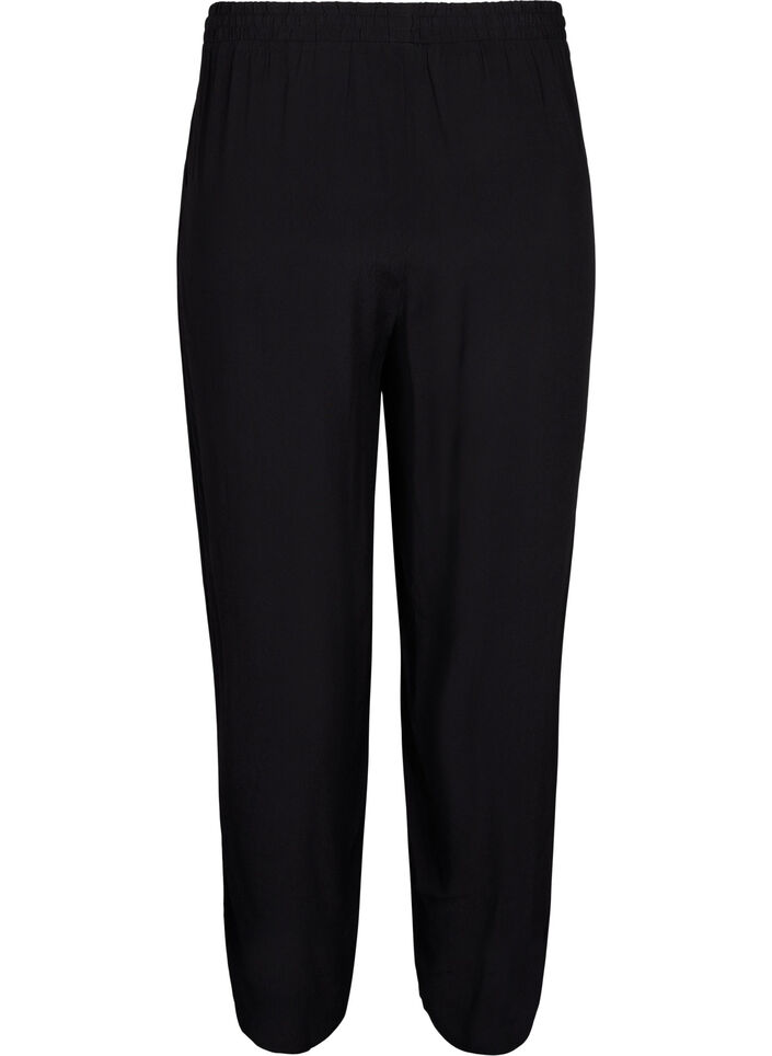 Loose viscose pants with pockets, Black, Packshot image number 1