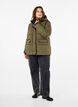 Short puffer jacket with contrast details, Green, Model image number 1