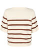 Striped knit top with short sleeves, Beige, Packshot image number 1
