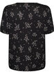 Patterned blouse with short sleeves, Black, Packshot image number 1