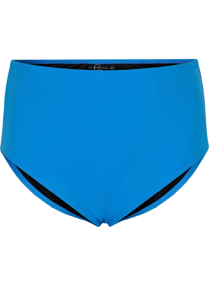 Bikini bottoms with high waist, Blue, Packshot image number 0