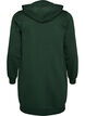 Long hoodie with zip and pockets, Green, Packshot image number 1