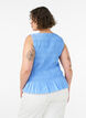 Smock top with boat neck and peplum hem, Blue, Model image number 2