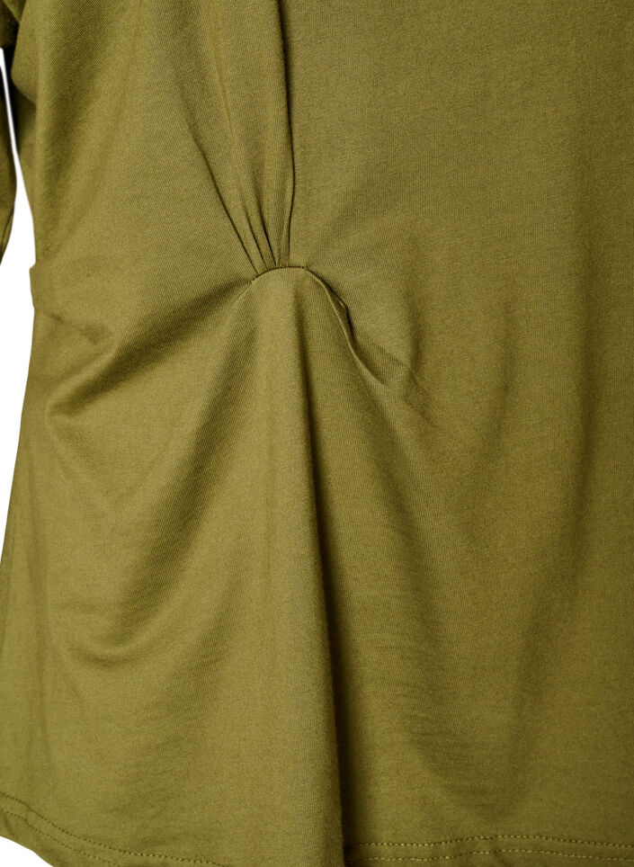 T-shirt with draped detail, Green, Packshot image number 3