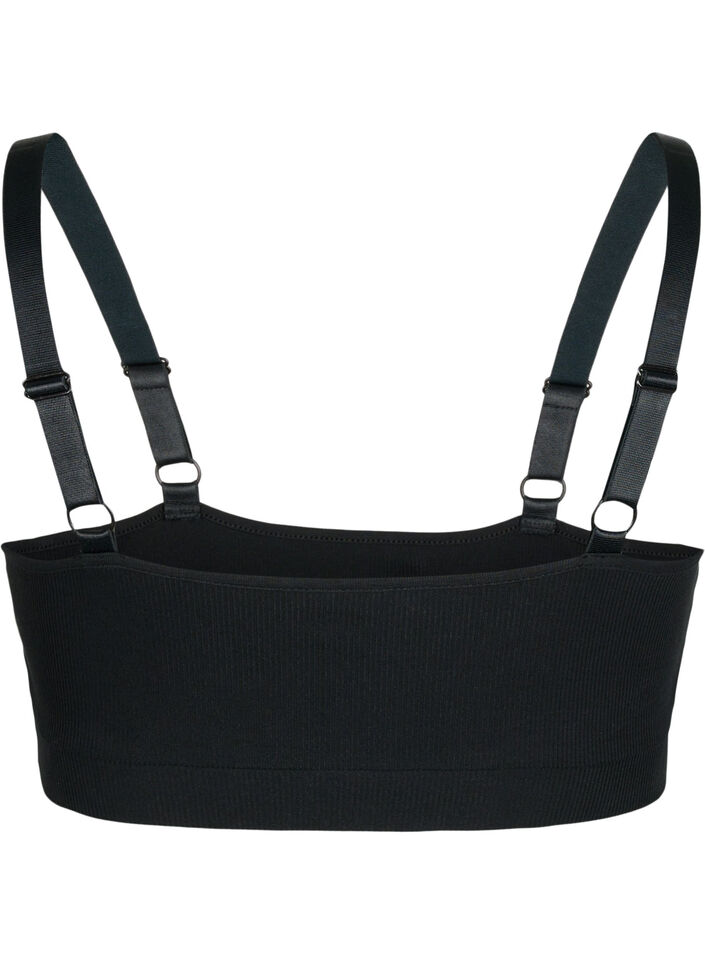 Nursing bra in rib quality, Black, Packshot image number 1