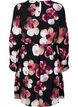 Viscose dress with print and long sleeves, Black, Packshot image number 1