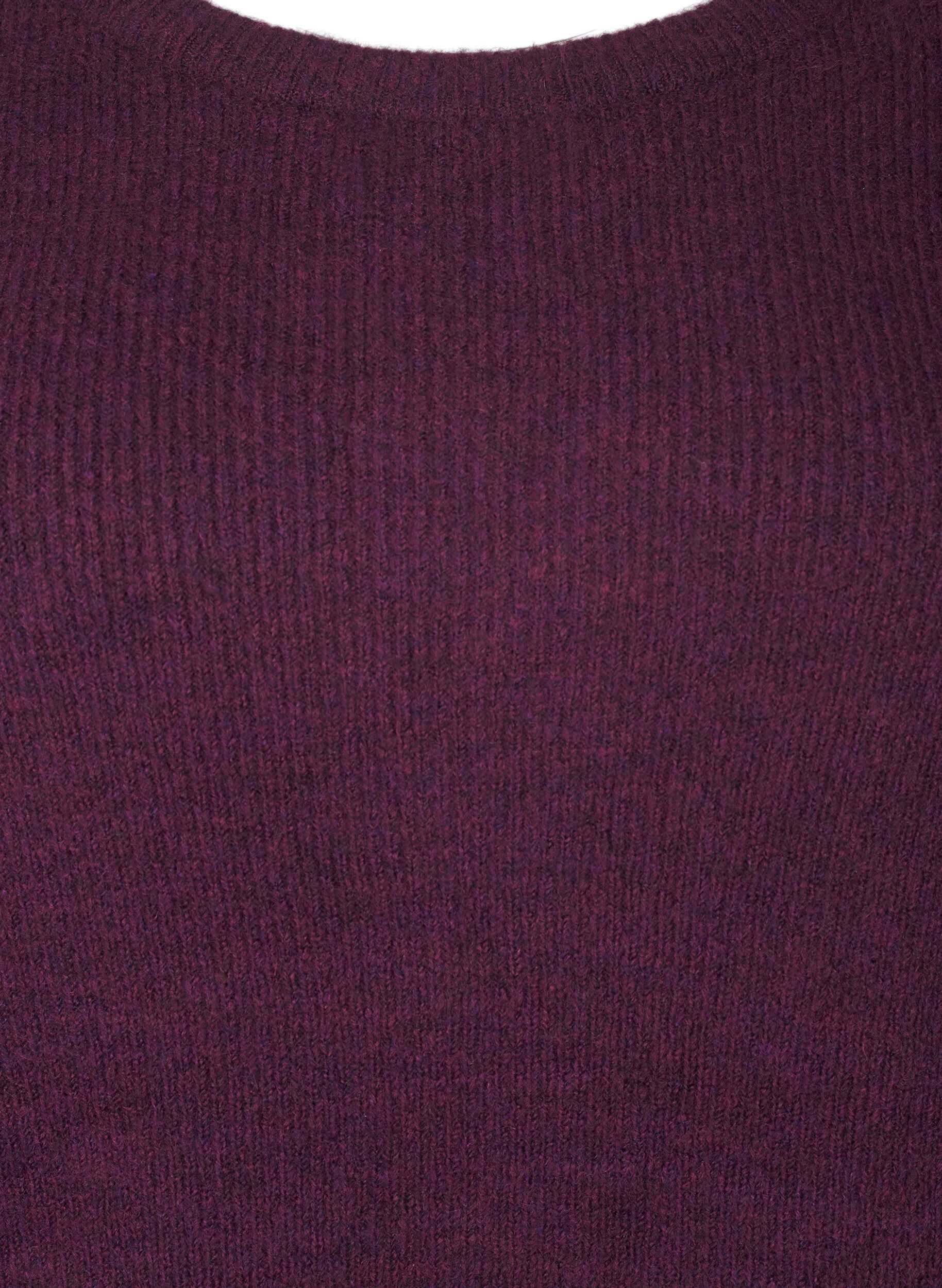 Zizzifashion Melange sweater with round neck, Potent Purple Mel., Packshot image number 2