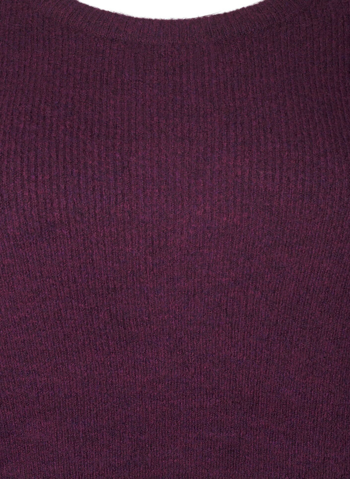 Melange sweater with round neck, Potent Purple Mel., Packshot image number 2