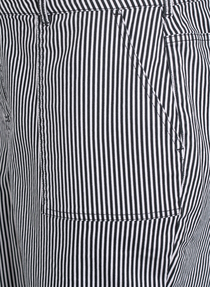 Striped Bermuda shorts with high waist, Black, Packshot image number 2