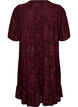 Dress with floral texture and ruffle hem, Red, Packshot image number 1