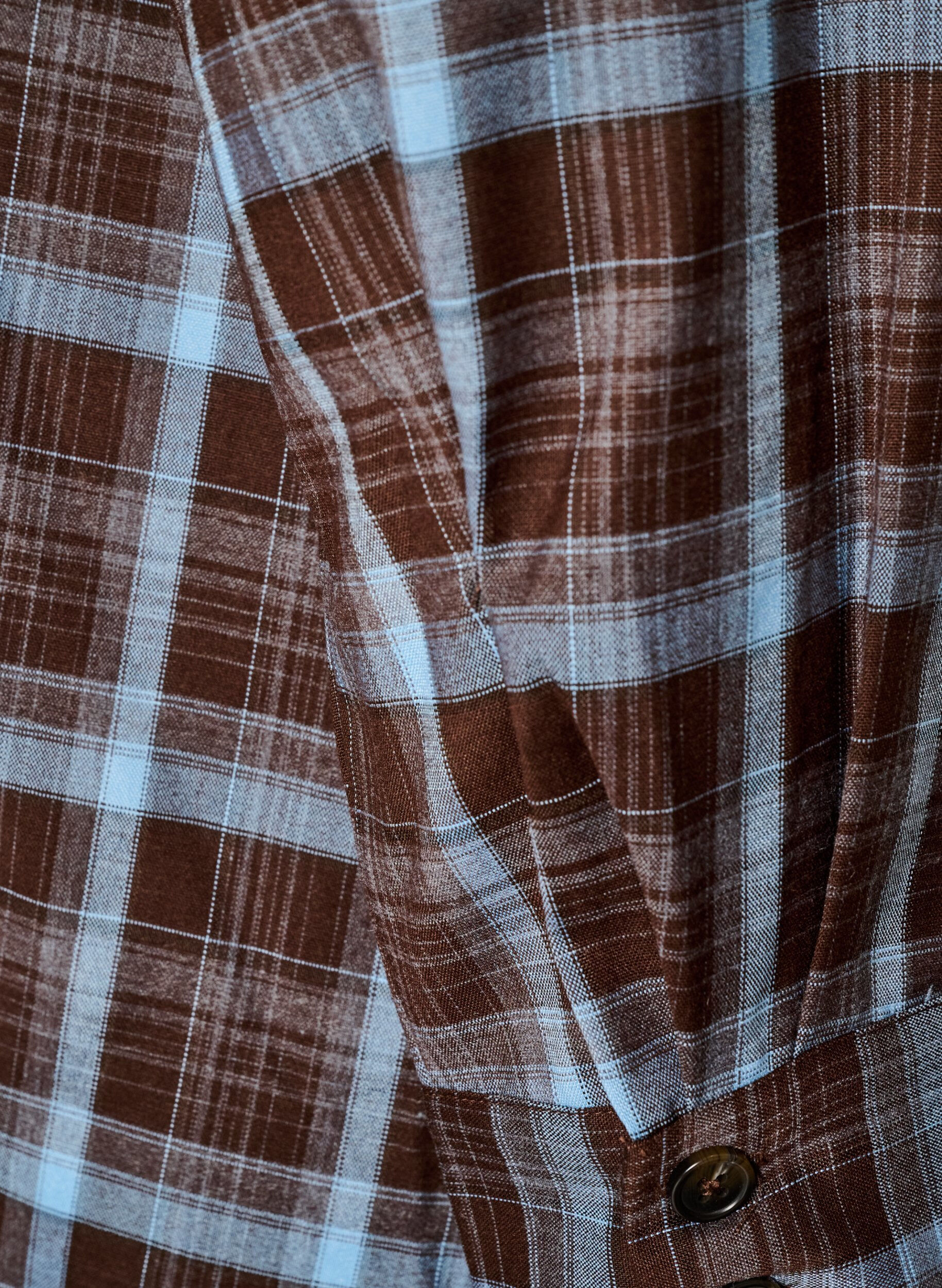 ZizzifashionKnee-length shirt dress with a checked pattern, Brown, Packshot image number 3