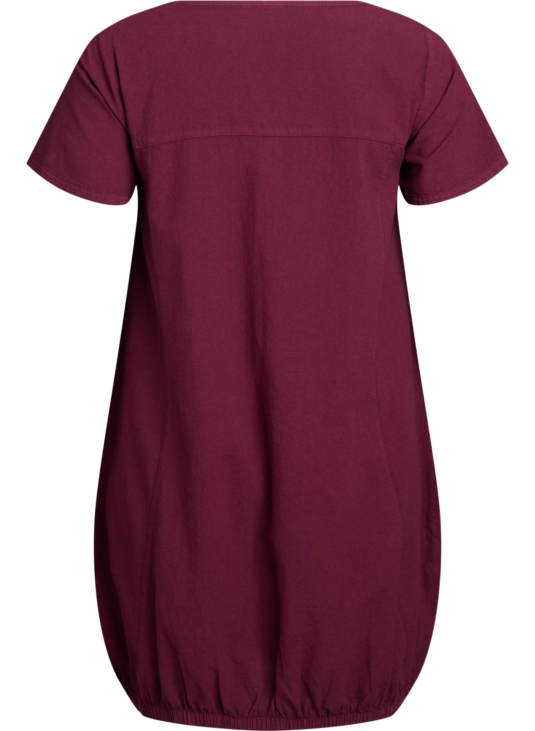 Zizzifashion Short sleeve cotton dress, Dark Bordeaux, Packshot image number 1