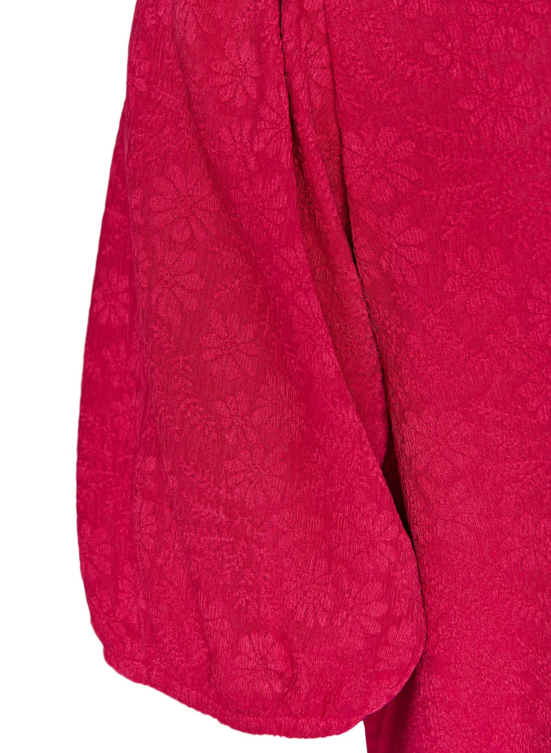 Zizzifashion Blouse with texture and short sleeves, Pink, Packshot image number 3