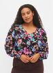Floral blouse with tassel details, Bright Fall Print, Model image number 0